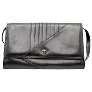 Gucci vintage all leather crossbody bag logo